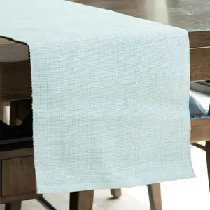 Mint Textured Woven Kitchen Table Runner