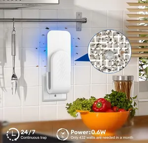 Indoor Fly Trap: Plug-in Insect Trap for Mosquitoes, Flies, Fruit Flies, Moths, and Gnats - Ideal for Indoor Use,White
