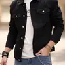 Men's Solid Color Classic Ripped Denim Jacket, Casual Fashion Comfy Regular Fit Jean Coat for Daily Outdoor Wear, Menswear for All Seasons