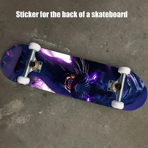 1 piece of street punk trend personality "Fantasy Style Purple Eyed Panther" cartoon printed skateboard back sticker