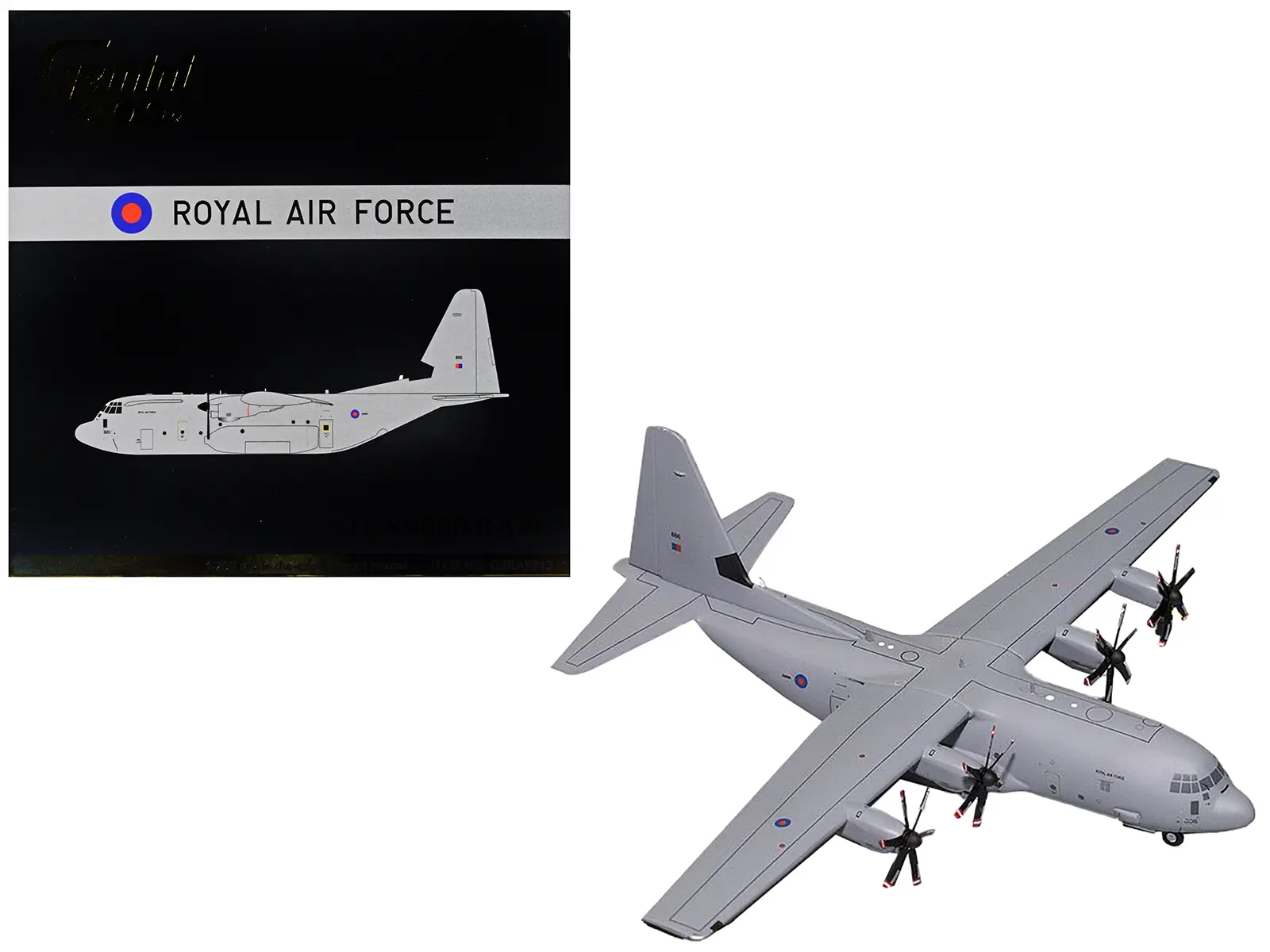 Lockheed C-130J Super Hercules Transport Aircraft "British Royal Air Force" Gray 1/200 Diecast Model Airplane by GeminiJets