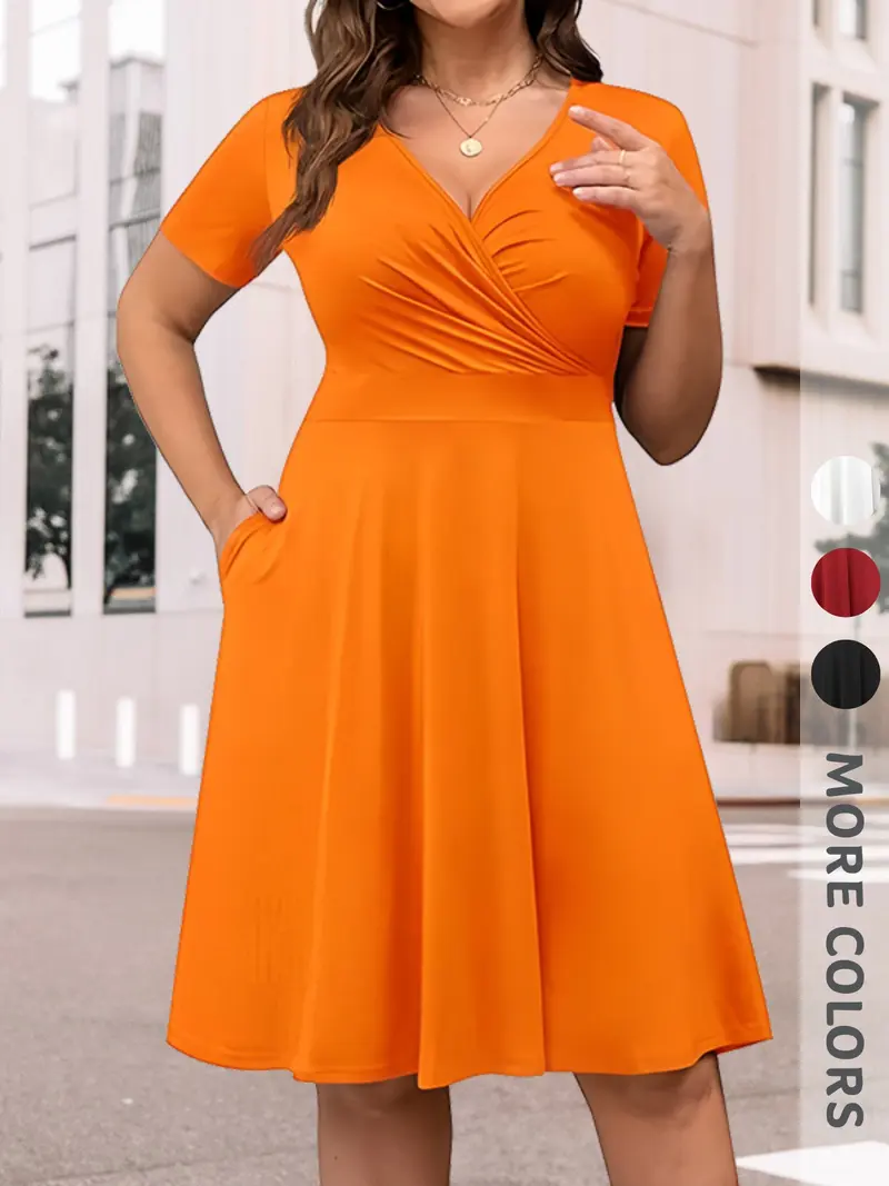 fit and flare dress knee length - TikTok Shop
