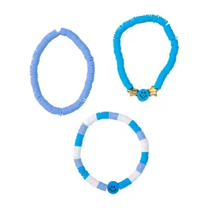 Blue Disc Bead Friendship Bracelets - 12 Pc.