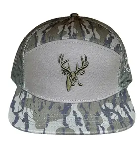 Big Buck Mossy Oak Bottomland & Sage Camouflage Hat with Deer Logo and Mesh Back