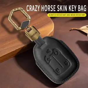 For Chevrolet Key Fob Cover Leather Car 2023 2022 2021 2020 2019 GMC Sierra and Chevy Silverado 1500 2500HD 3500HD Key Case Automotive Vehicle Detailing Truck chevy 1500 accessories