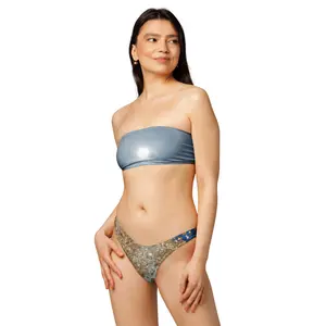 Sun Dog Denim Shimmer bandeau bikini