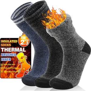 3 Pairs Winter Thermal Socks for Men & Women Warm Thick Insulated Ski Boot Socks for Cold Weather