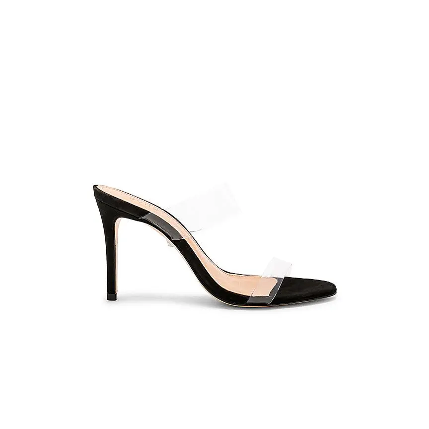 Schutz Ariella Heel in Black & Transparente