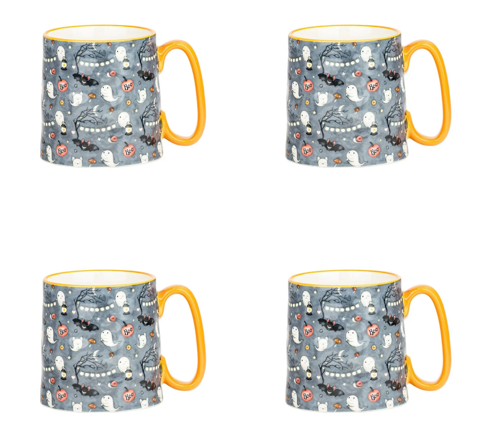 10 Strawberry Street Set of 4 Bella Halloween Harvest Mugs 10 Strawberry Street Set of 4 Bella Halloween Harvest Mugs