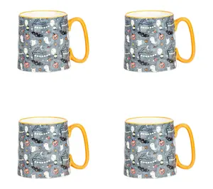 10 Strawberry Street Set of 4 Bella Halloween Harvest Mugs