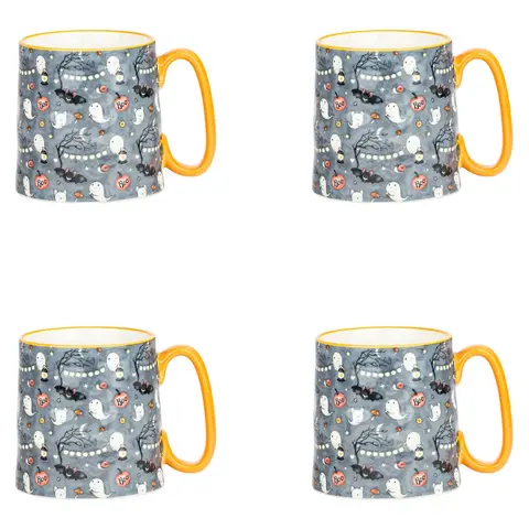 10 Strawberry Street Set of 4 Bella Halloween Harvest Mugs
