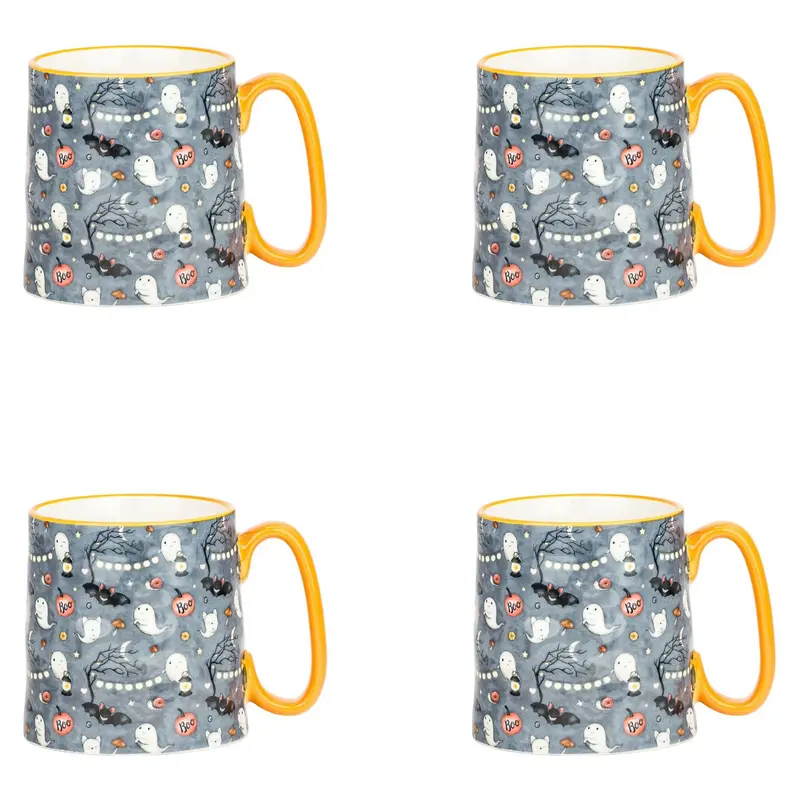 10 Strawberry Street Set of 4 Bella Halloween Harvest Mugs