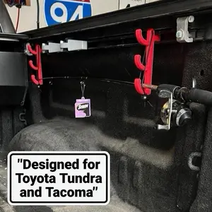 Pack of 2 Fishing Rod Holders Made for Tacoma and Tundra Bedrail Systems - Maximum Capacity for Up to 3 Fishing Poles, Easy to Install, Weather Resistant Toyota toyota tundra outdoorfun