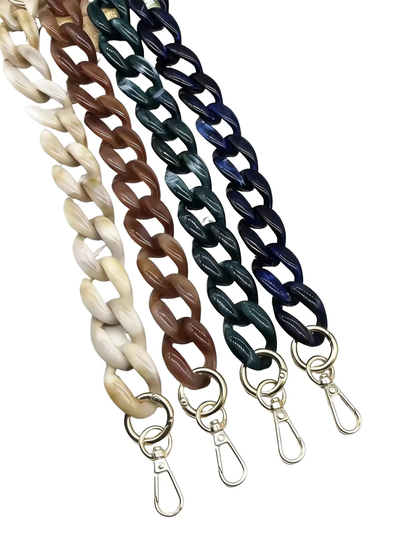 Acrylic Mixed High-Quality Chain for Handbag Making, Detachable Multi-Color Resin Chain, catena per borsa，tracolla per borsa，，DIY Bag Accessories, Vintage Thick Chain, Bag Chains