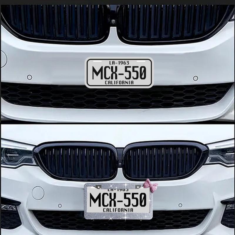 Upgrade Your Car's Look with a White Shiny Bow Tie License Plate Frame! Luxury Sparkling License Plate Frame - Black Frame with Red Bow Design, Crystal Rhinestones, Durable Shell, Easy Installation, Perfect Accessory for Women Drivers Unique customization Upgrade Your Car's Look with a White Shiny Bow Tie License Plate Frame! Luxury Sparkling License Plate Frame - Black Frame with Red Bow Design, Crystal Rhinestones, Durable Shell, Easy Installation, Perfect Accessory for Women Drivers Unique customization