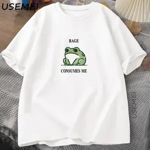 Rage Consumes Me Frog Vintage T Shirt Men Women Tee Nature Lover Silly Frog Retro T-Shirt Mens Clothing Cotton Short Sleeve Top Crewneck Relaxed Fit