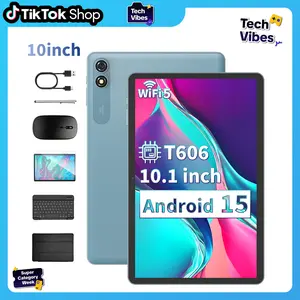 【TechVibes】PYNAREL 10.1 inch Android 15 Tablet , 2.4G/5G WiFi, 2 in 1 Tablet with keyboard, Case, Mouse, Stylus, Protective Cover