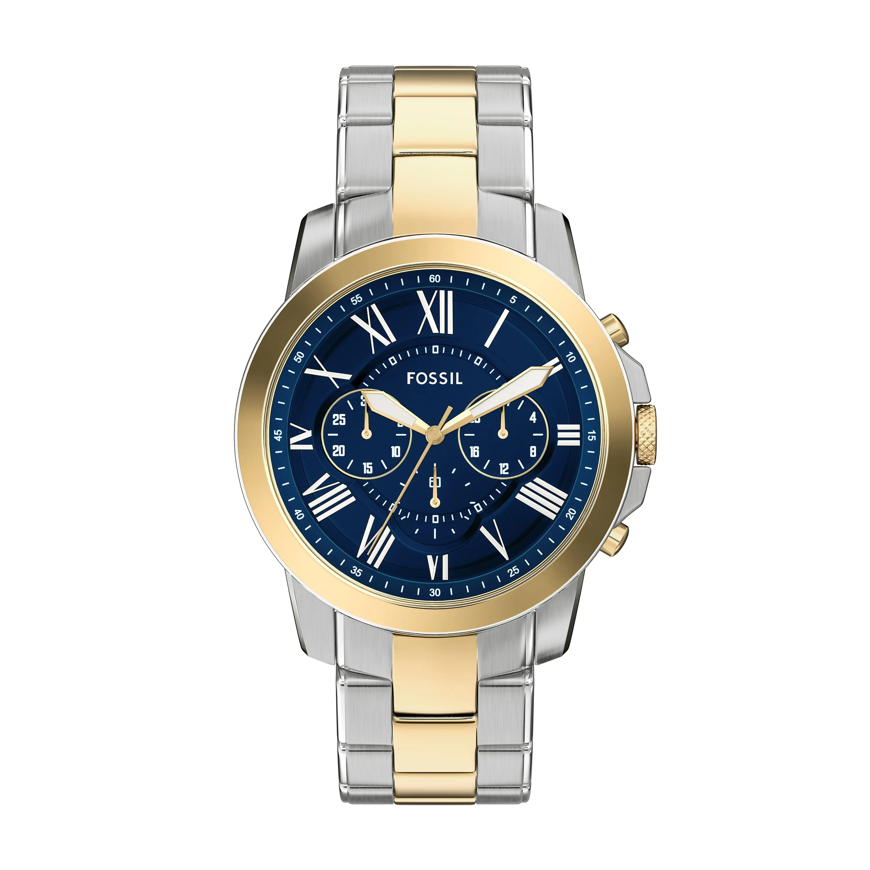 Fossil Men's Grant 44mm Chronograph Two-Tone Stainless Steel Watch