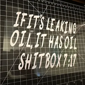 Shitbox 7:17 custom car or truck decal in weatherproof vinyl