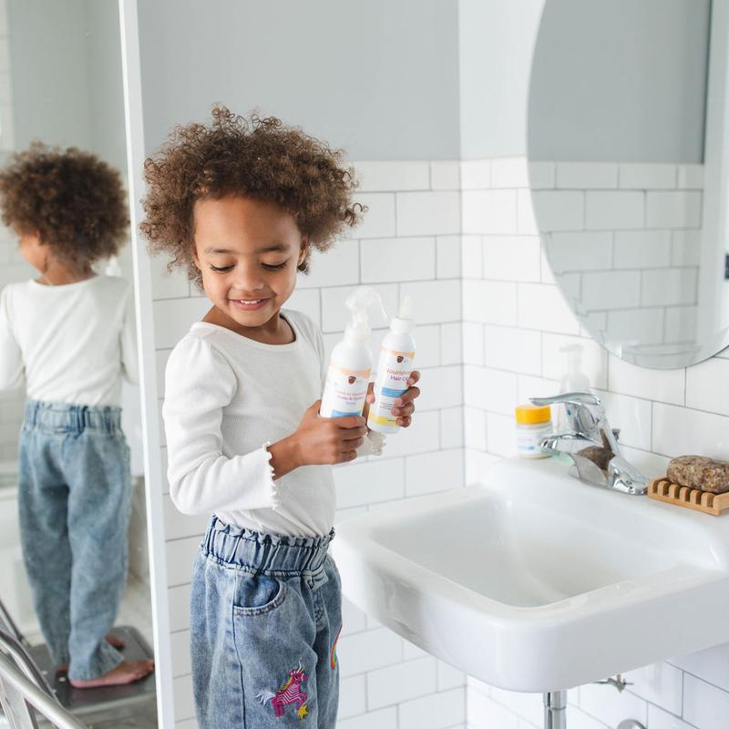 NyRose Naturals Complete Dry Hair & Scalp Solution - Natural Leave-In Hydrating Spray, Nourishing Hair Oil, & African Black Soap Bar for Cradle Cap & Post Partum Hair Loss