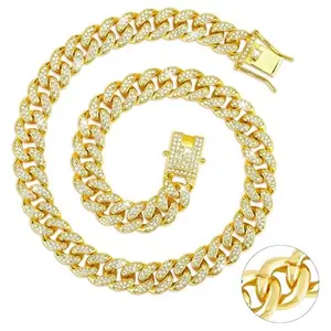 Cuban Link Chain for Men Women,Cuban Necklace,Cuban Bracelet,Diamond Necklaces, Hip Hop Thick Chain,Diamond Bracelet