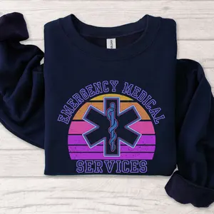 Retro EMS Shirt, EMT Paramedic Shirt, Emergency Medical Services, Paramedic Emt Medic Sweatshirt, Emergency Medical Technician Ambulance Gift