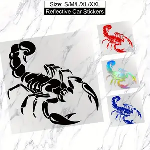 Cool Scorpion Reflective Car Sticker, Fashionable for Car Body and Windows, Waterproof Vinyl Decal