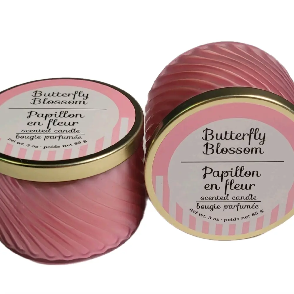 Butterfly Blossom Scented Candle Set of 2 Papillon en fleur bougie parfumée 3 oz each