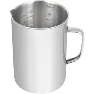 Large Stainless Steel Measuring Cup, Liquid Metal Measuring Cup with Handle, 34oz / 1000ml / 4 Cups