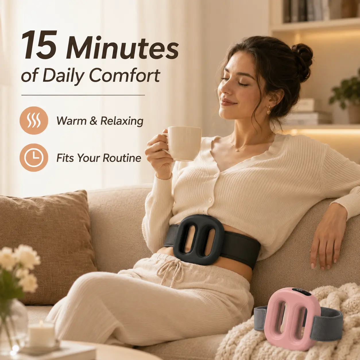 Wireless Vibratory Massager for Muscle Relaxation, Rechargeable Fascia Ring with Adjustable Intensity for Neck & Back Fitness Recovery, Beauty Products