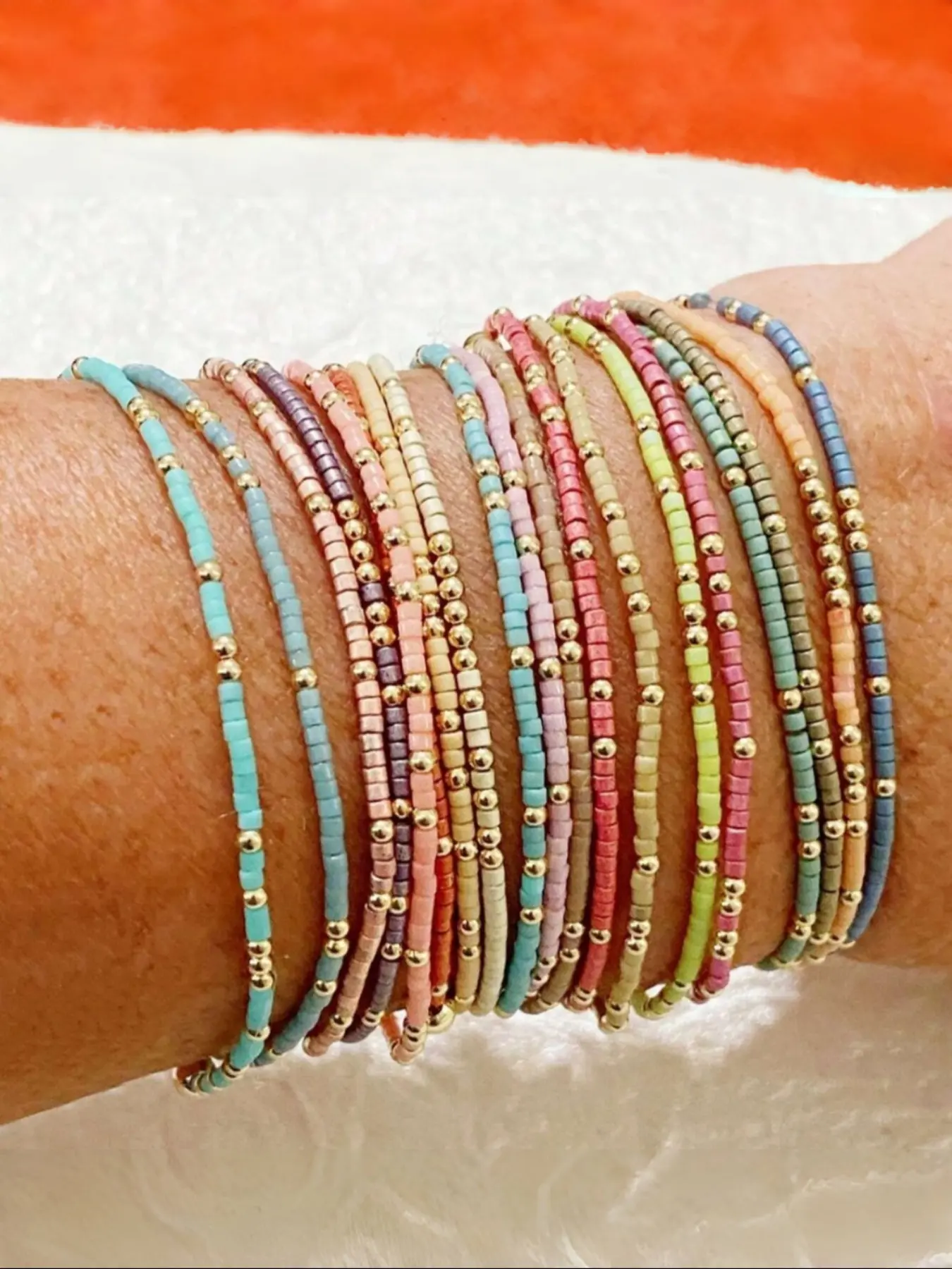 Boho Beaded Bracelet Set - Bohemian Bracelets Combination Set Colorful Stackable Pride Jewelry for Women & Girls | LGBTQ+ Friendly Handmade Bracelets for Daily, Festivals & Gifting (Christmas, Valentine’s Day, NYE)