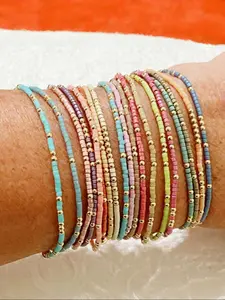 Boho Beaded Bracelet Set - Colorful Stackable Pride  Jewelry for Women & Girls | LGBTQ+ Friendly Handmade Bracelets for Daily, Festivals & Gifting (Christmas, Valentine’s Day, NYE)