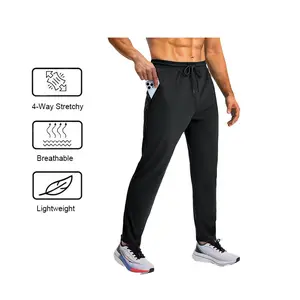 Men's Joggers with Zipper Pockets Lightweight Stretch Sweatpants for Men Big Guy Pants Athletic Workout Running Track Gym Fit Athleisure Outfit for Spring Workout, Running, Jogging, Hiking, Yoga, Golf