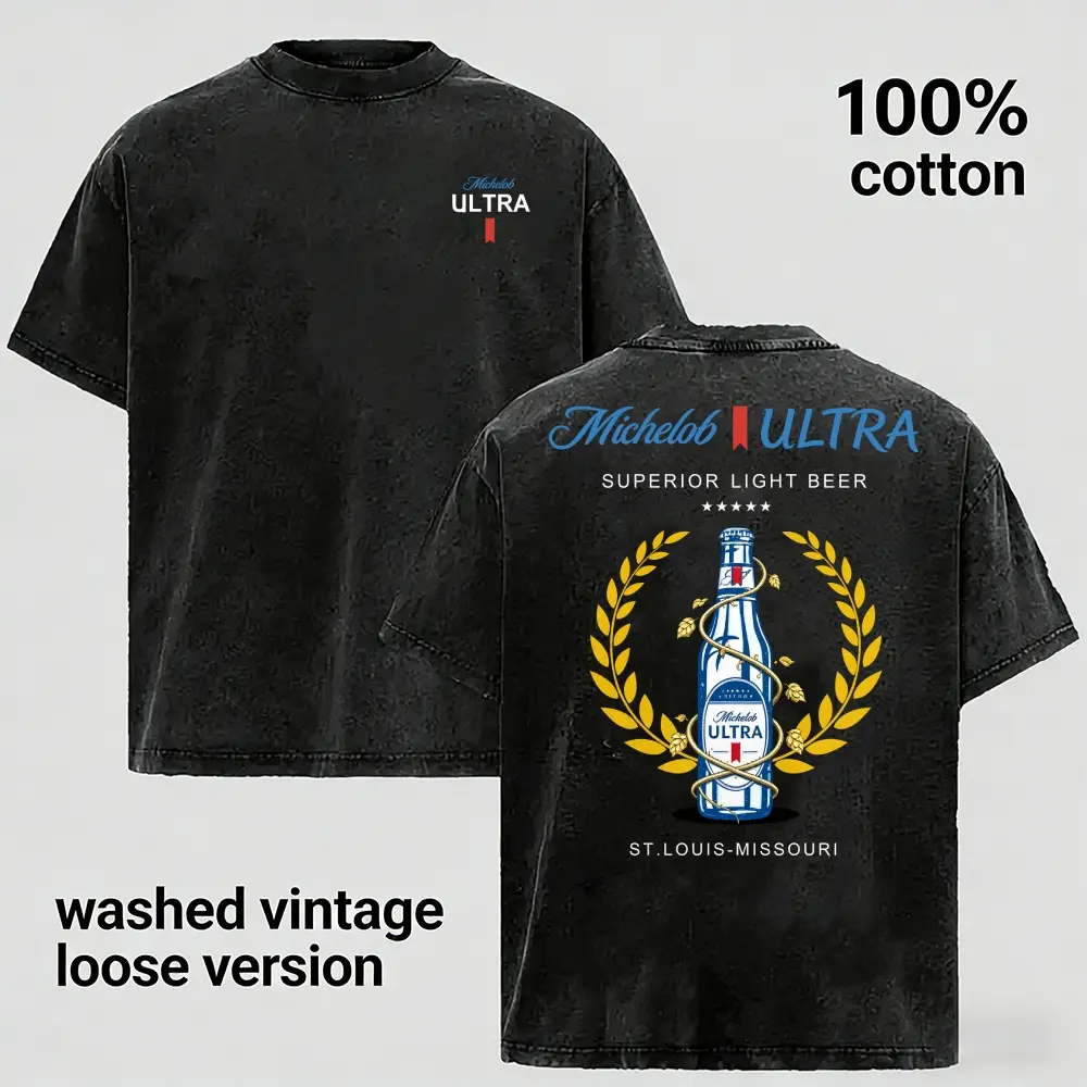 Men's Washed Pure Cotton T-Shirt