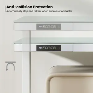 COSTWAY - 48-Inch Height Adjustable Electric Standing Desk with Drawer-White