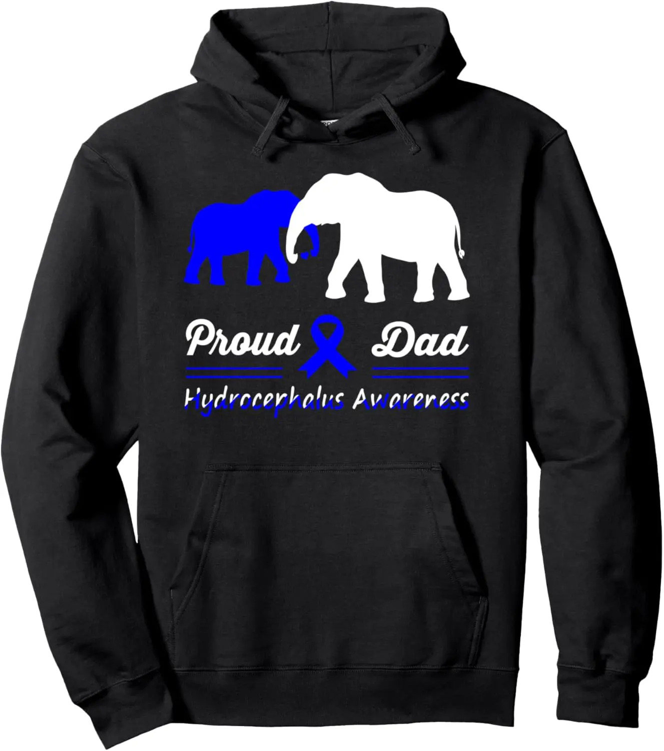 Hydrocephalus Awareness Elephant Dad Proud Father Support Pullover Hoodie