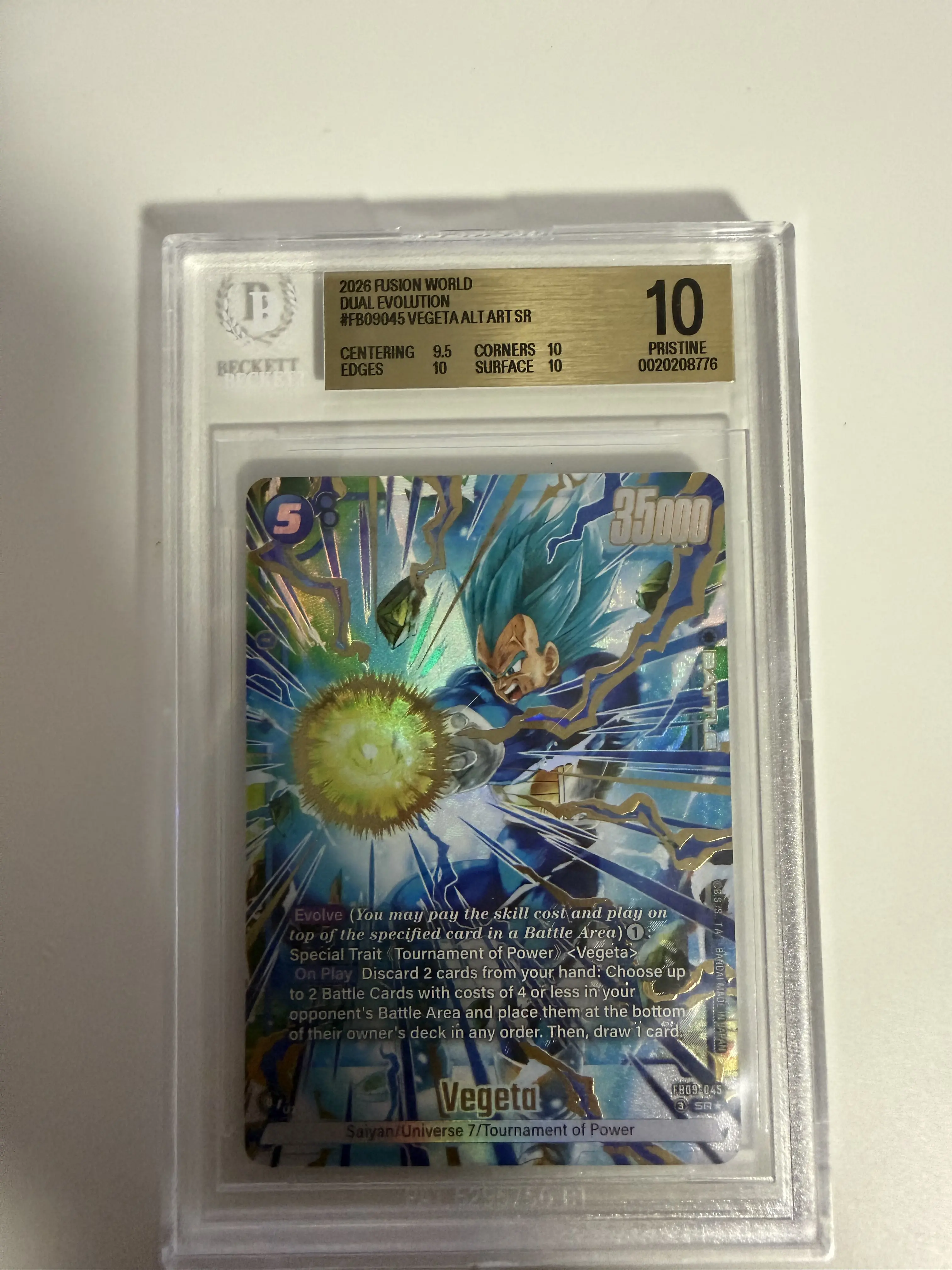 Dragon Ball Super Fusion World SSB Vegeta SR Alt Art FB09-045 BGS 10 – New Label