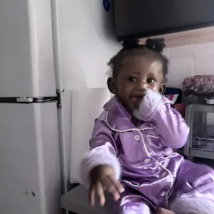 Baby Girl Fall Satin Pajamas Contrast Trim Fur Trim Button Down Lapel V Neck Long Sleeve Romper