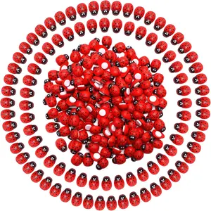 200 count Wooden Ladybugs Embellishments for Crafts,Self-Adhesive Bumble for  Decoration  Ladybug Ornaments,Honey Wall Decor Stickers for DIY Card Making Scrapbooking