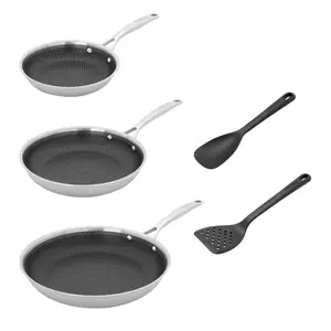 HENCKELS Paradigm 3-pc Fry Pan Set with Bonus Turner & Serving Spoon