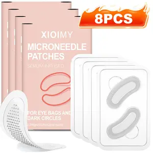 8pcs Hyaluronic Acid Micro Needle Eye Mask, Injected Retinol and Peptides, for Eyes Face Nose, Strong Moisture Firming Glow