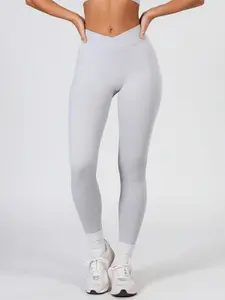 Seamless Crossover Waist Yoga Leggings, High Rise Butt Lifting Workout Pants for Women, Comfortable and Stylish Activewear