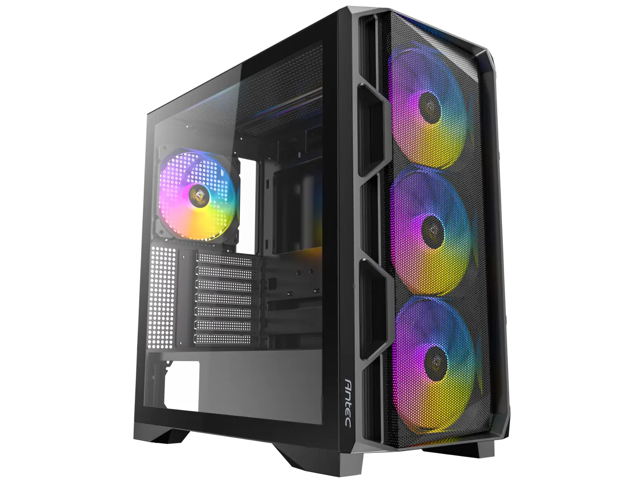 Antec AX1000 ARGB, 4 x 140mm ARGB PWM Fans Included, ARGB PWM Fan Controller, Up to 9 Fans Simultaneously, Type-C 3.2 Gen 2 Port, Full-View Tempered Glass Side Panel, 360mm Radiator Support, Mid-Tower ATX PC Case