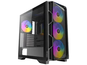 Antec AX1000 ARGB, 4 x 140mm ARGB PWM Fans Included, ARGB PWM Fan Controller, Up to 9 Fans Simultaneously, Type-C 3.2 Gen 2 Port, Full-View Tempered Glass Side Panel, 360mm Radiator Support, Mid-Tower ATX PC Case