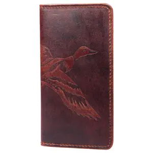 RAW HYD Full-Grain Leather Long Wallet for Men-Classic Bifold Western Wallet for Men-Minimalist Cowboy Wallets for Men-Rodeo wallets for men-Checkbook Cover & Gift for Him