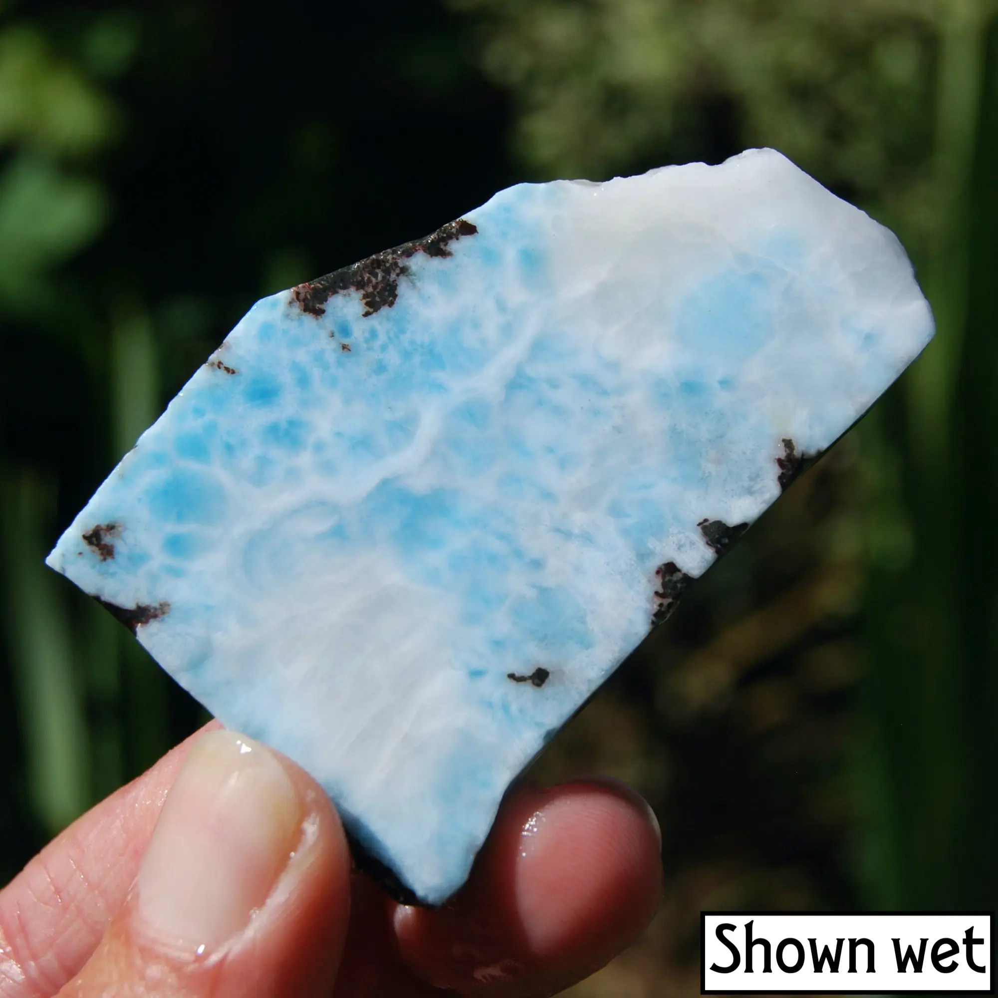 2.5in 53g Larimar Crystal Slab, Dominican Republic