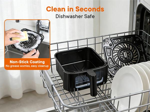 4QT Air Fryer with Visible Window, 1500W Digital Touchscreen Air Fryer with 8 Presets, Auto Shut Off & Nonstick Dishwasher Safe Basket, 60-Min Timer, Max 400°F, Black