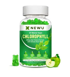 Chlorophyll Gummies - All Natural Sugar Free Vegan 13 in 1 with Ashwagandha, Apple Cider Vinegar, Vitamin C Zinc & Copper for Body Odor, Skin Energy Immune & Digestion Support, 60Ct