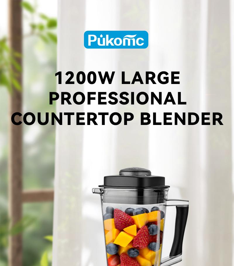 Pukomc Professional 1200W Blender &ndash; 9 Speed Settings + Pulse &ndash; Ice Crushing, Smoothies, Juicing &ndash; 65oz Capacity