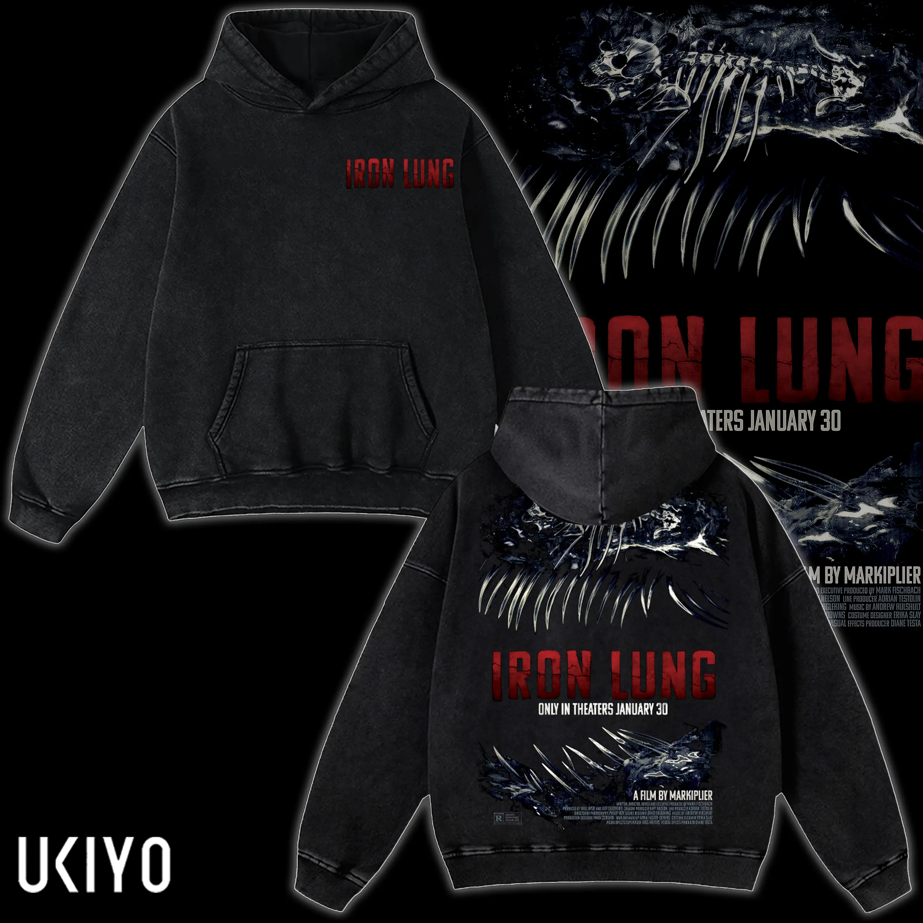 Iron Lung Hoodie Markiplier Movie Merch Heavyweight Cotton Oversized Sweatshirt T-Shirt Tank Top Vintage Acid Wash Retro Horror Streetwear Apparel